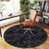 1pc Marble texture Round Chair mat Area Rug - Non-Slip, Floor Mat for Office, Bedroom, and Indoor Decor -1002111
