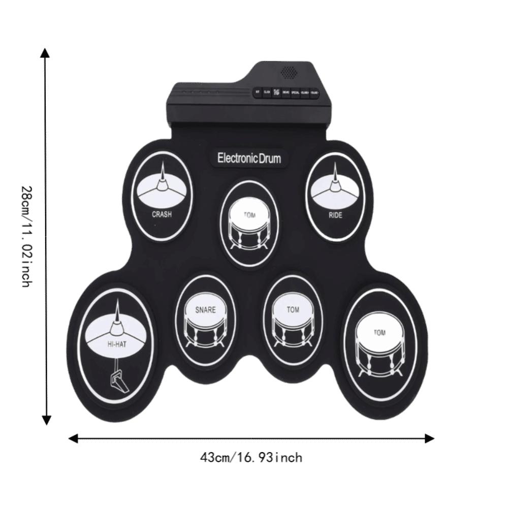 Silicone Material Roll Up Drum Kit 7-Pad Electronic Drum Kit Portable Drum Set  Practice Pad