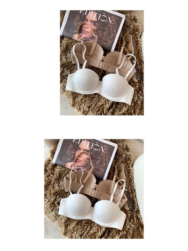 Damen trägerloser BH: Sexy, Glatt, Verstellbar, Weicher Bügel, Halbschalen-Design für kleine Brust.