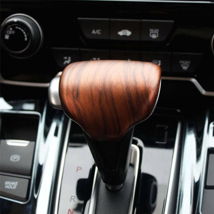 3PCS Peach Wood Grain Water Cup Holder Stripe Trim And Gear Lever Shift Knob Cover Trim Fit For Honda CR-V 2017-2019