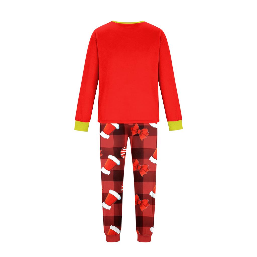 Matching Family Christmas Pajamas Set Long Sleeve Neck Top and Pants for Parents Kids Holiday Wear