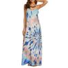 Women Summer Casual Floral Printed Bohemian Floral Long Dress With Pockets