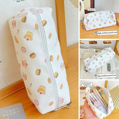 Cute Gourmet Pen Bag Large Capacity Multifunctional Pencil Case Stationery Bag Gift