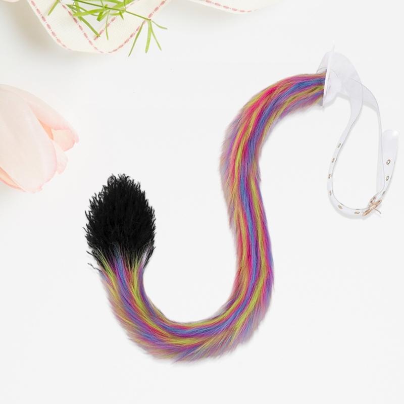 Faux Furs Foxes Costume Tail Adult/Teen Cosplay Halloween Christmas Party Costume Adjustable Cats Dog Wolf Leopards Tail