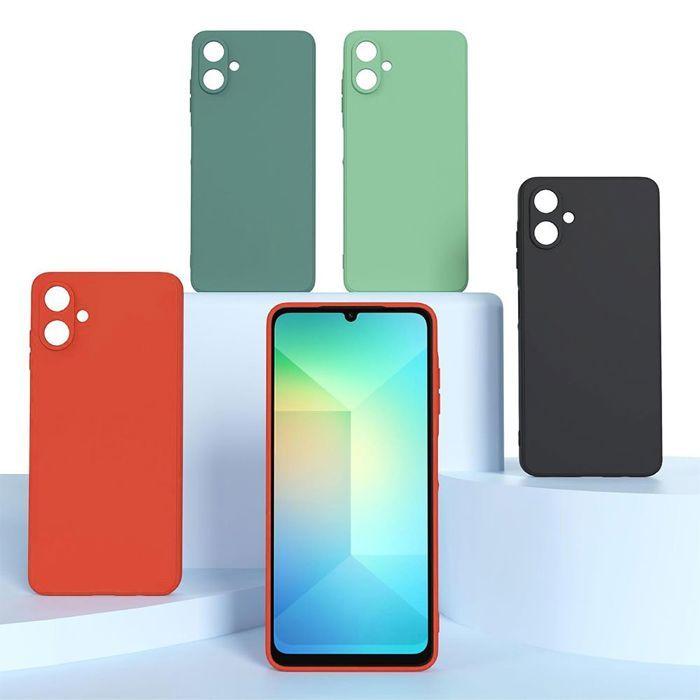 Coque de Protection - BOOLING - pour Samsung Galaxy A07 - Silicone Anti-Rayures Orange - 2 Verres Trempés