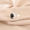Chakra Radice Ovalato Onice Nero Pietra Preziosa Argento Sterling 925 Anello Impilabile Gioiello RR-28-19