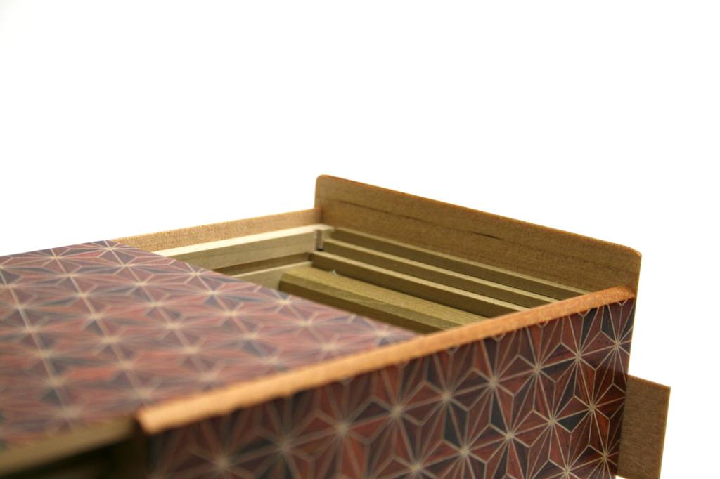 Marquetry Secret Box 21 1 Mechanism Red Hemp +