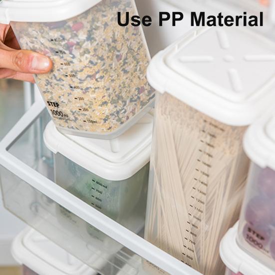 Food Jar Food Grade Dust-proof Plastic Scale Mark Style Food Sealing Jar for Home