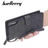 Baellerry Men's Frosted Leather Multi-Card Wallet with Zipper Buckle