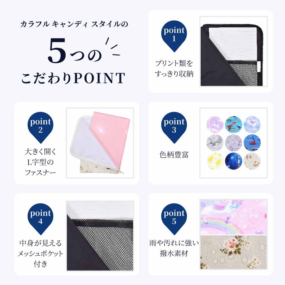 COLORFUL CANDY STYLE Contact Bag Lightweight Type with Zipper Shinkansen and Railway World Gray A4 Elementary NR203910 (A4) Water-repellent,