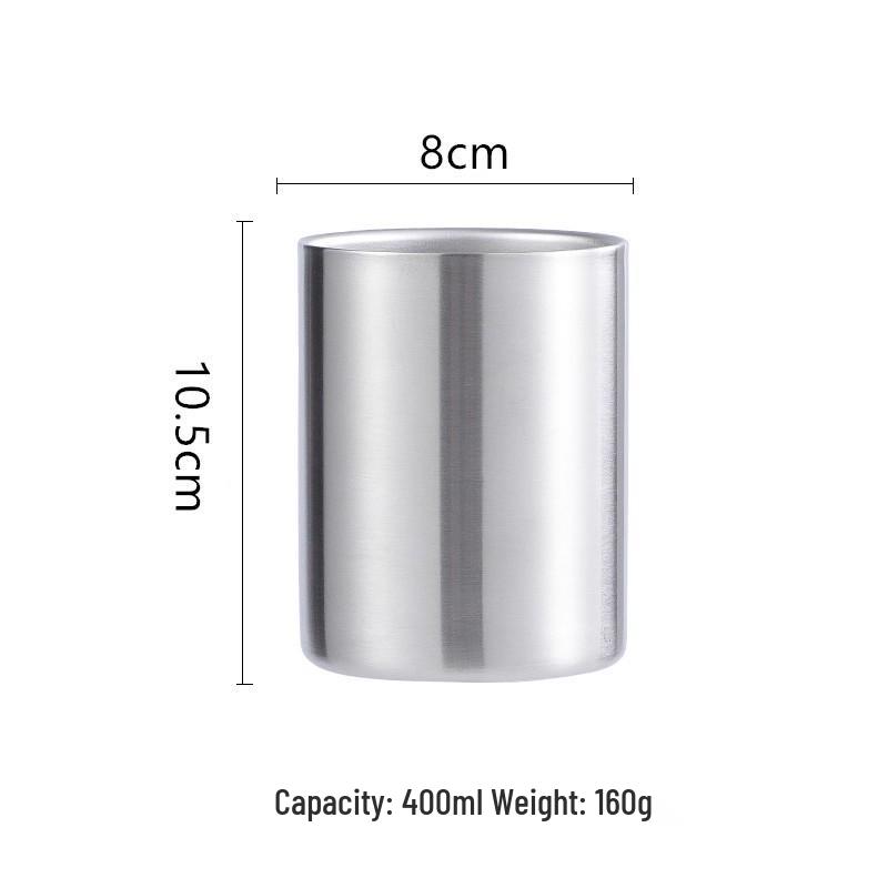Double-Layer 304 Stainless Steel Handleless Cup for Home, Restaurant, and Hotel Use