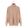 Women Winter Fashion Turtleneck Sweater Solid Color Loose Pullover Sweater Long Sleeve Tops