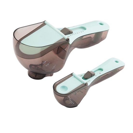 Hund Katz Futter Schaufel für Hund Katze Kaninchen Vogel Verstellbarer Haustier Futter Messbecher mit Skala Beidseitig Acht-Positionen Messlöffel Salz