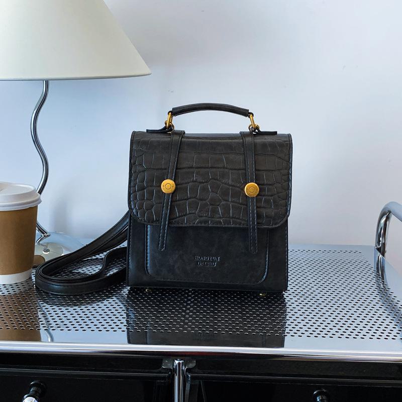 

Stylish Winter Shoulder Crossbody Bag - Chic Small Square Design without pendant чёрный