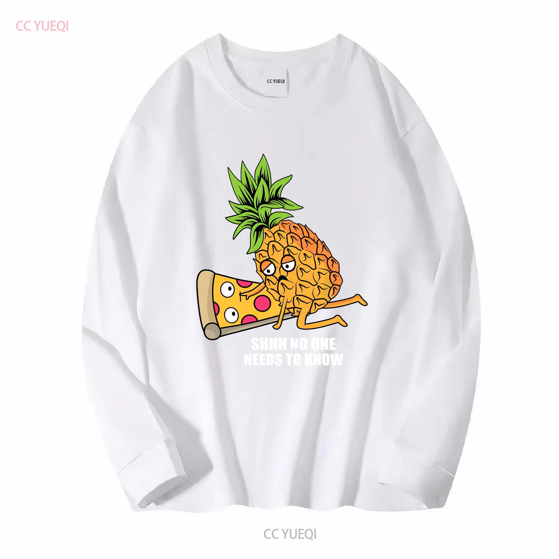 

Pineapple Belongs on Pizza Lover Funny Pun Meme Vintage Men s T Shirt long or short sleeves vintage Washed fashion Casual L