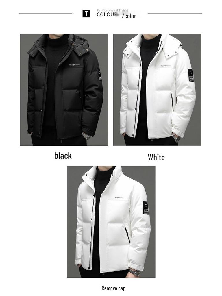 Chaqueta de plumón de pato blanco de alta capacidad de relleno para hombre, invierno 2025