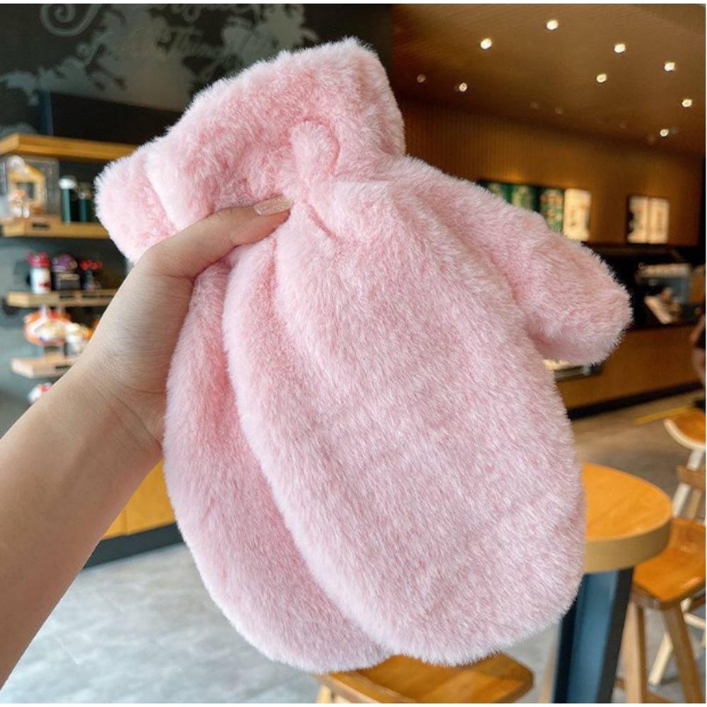 Gloves women's autumn and winter cute riding Korean version of trendy cartoon velvet thickened student male writing flip gloves keep warm