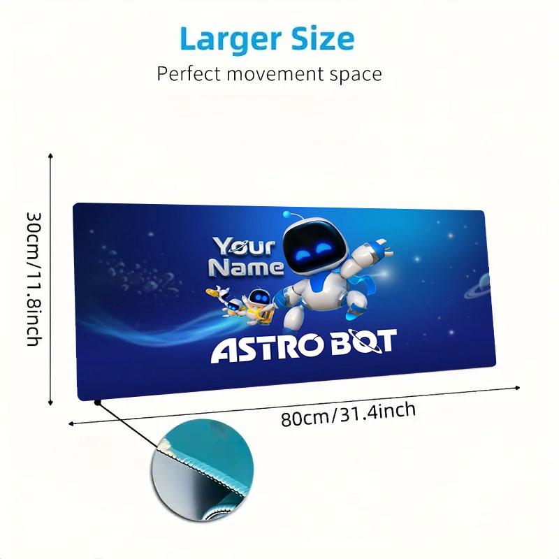 ASTRO BOT Custom Name Large Size Mouse Pad Large Gaming Table Cushion Non-slip Laptop Tablet Big Mousepad XXL Mat Mini PC Playmat With Lock Edge