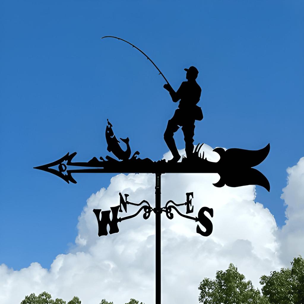 Decorative Iron Weather Vane - Outdoor Metal Roof Ornament