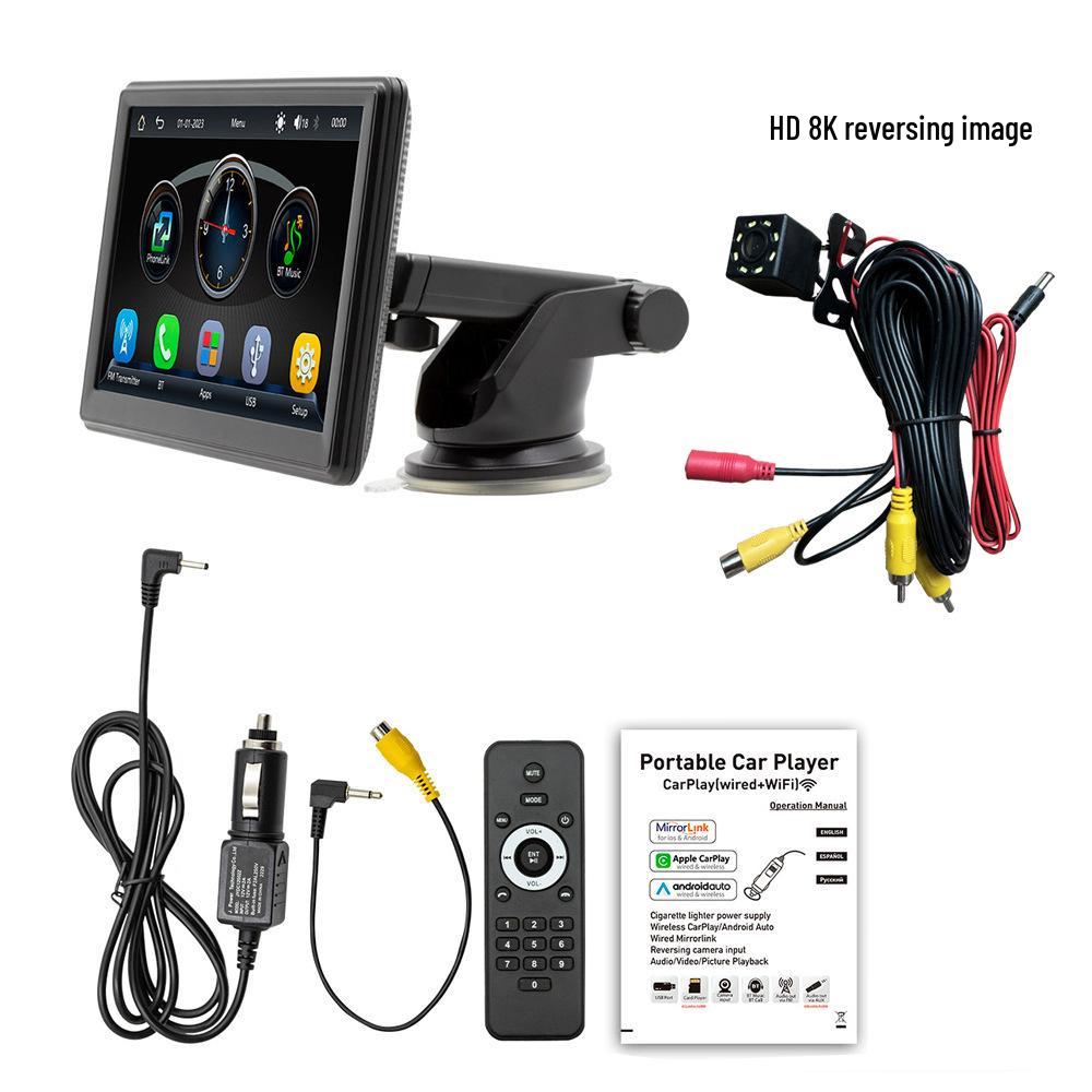 7-Zoll Tragbarer Kabelloser CarPlay Bluetooth MP5 Player mit Radio & Kartenslot