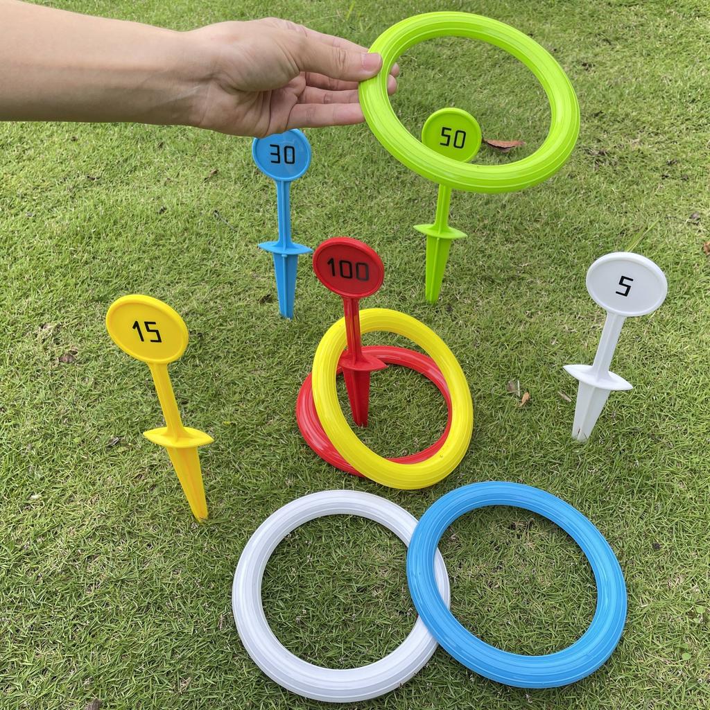 Youngsters Outdoor Beach Sports Toy, Grass Game Equipment, Numbered Ring Toss Game, Parent-Youngsters Interactive Educational Play, Beach Accessories