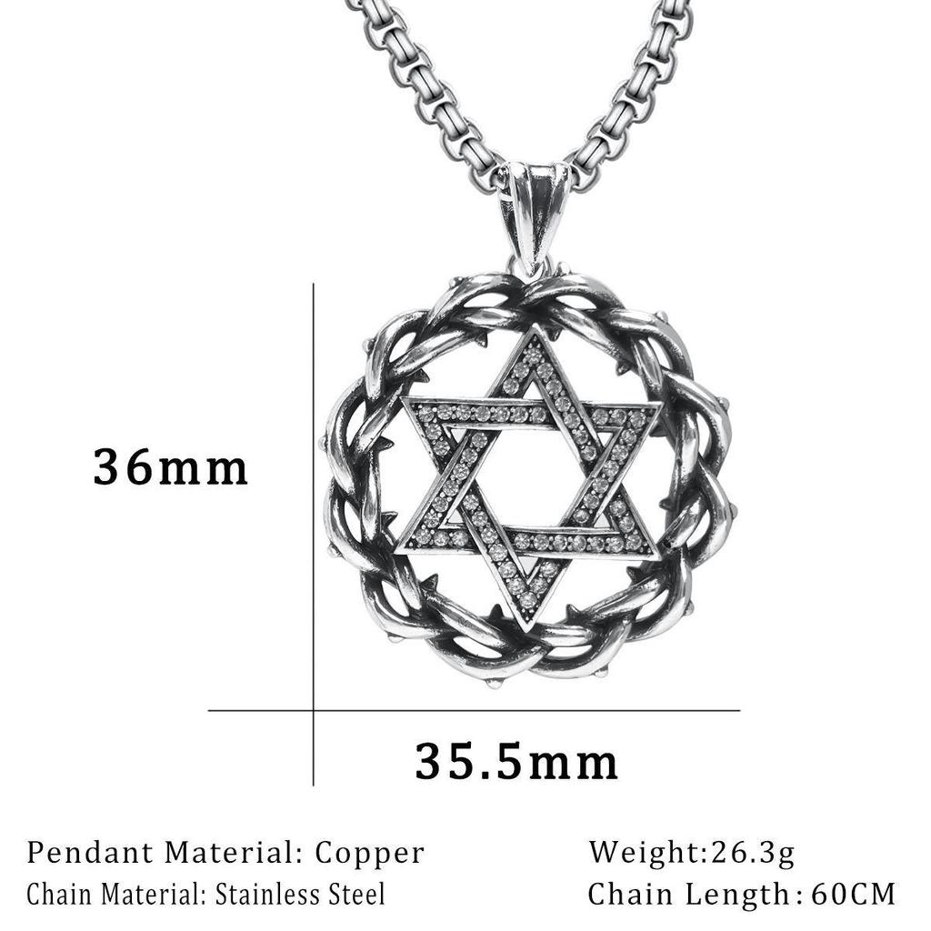 Xiwier Trendy Hexagram Pendant Necklace - Unique Dark Design