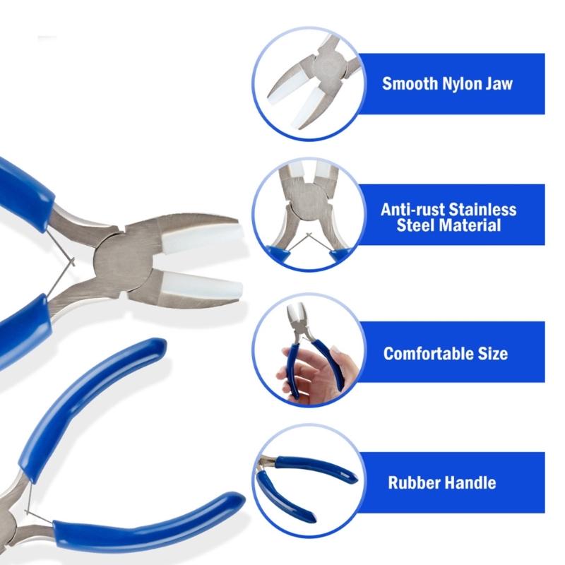Nylon Jaw Pliers for Jewelry Making Flat Nose Pliers Chain Nose Pliers Handmade Jewelry Repair for DIY Enthusiasts