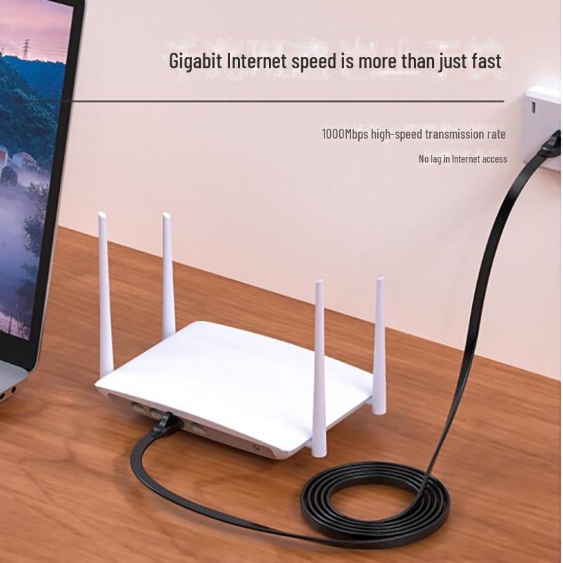 Biyaz CAT6 Gigabit Unshielded Flat Network Cable for High-Speed Home and Computer Connections