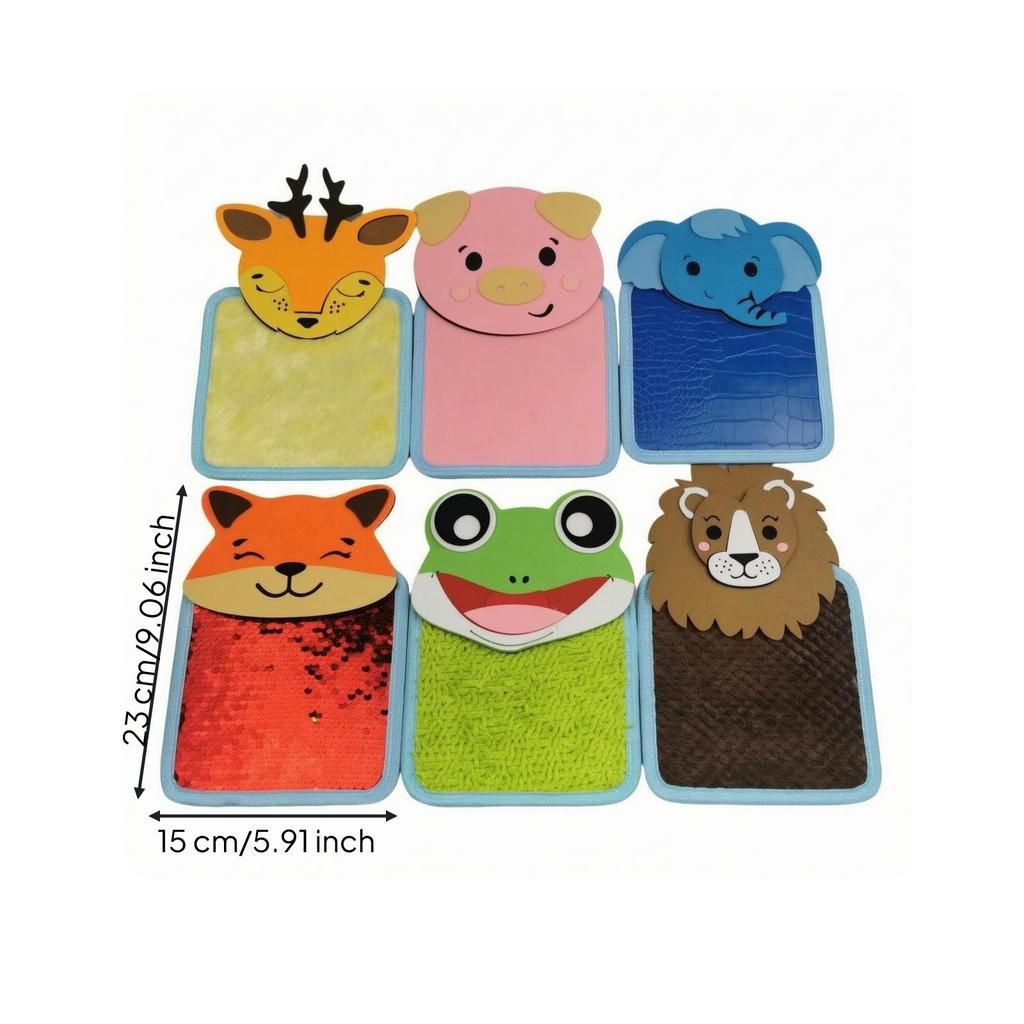 6 Pieces Animal-Shaped Sensory Pad Textured Fine Motor Activity Toy Educational