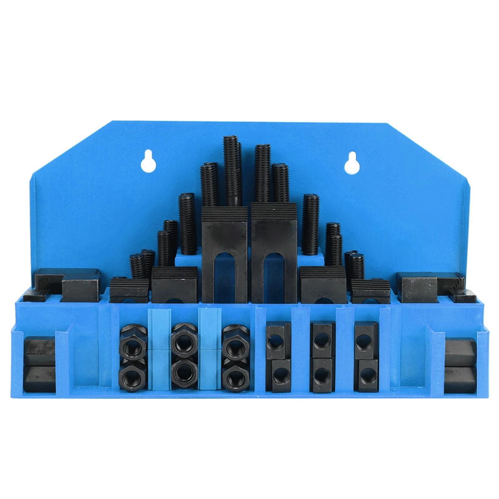 

M10 T-Slot Clamp Kit Mill T-Slot Clamp Kit T-Slot Clamp Kit Hardened Combined Press Plate for Lathe Milling Machine Tools синий