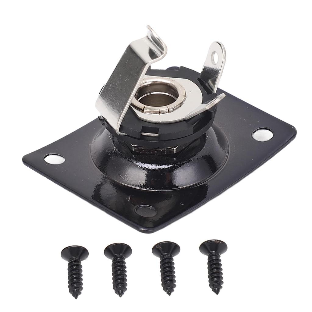 A compact and portable guitar output jack plate suitable for electric guitars such as Zerodis and Includes 4 screws Telecaster. (black).