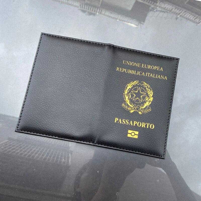 Couverture De Passeport Italien En Cuir Véritable, Porte-passeport Italien Durable Unisexe Pour Affaires  1524
