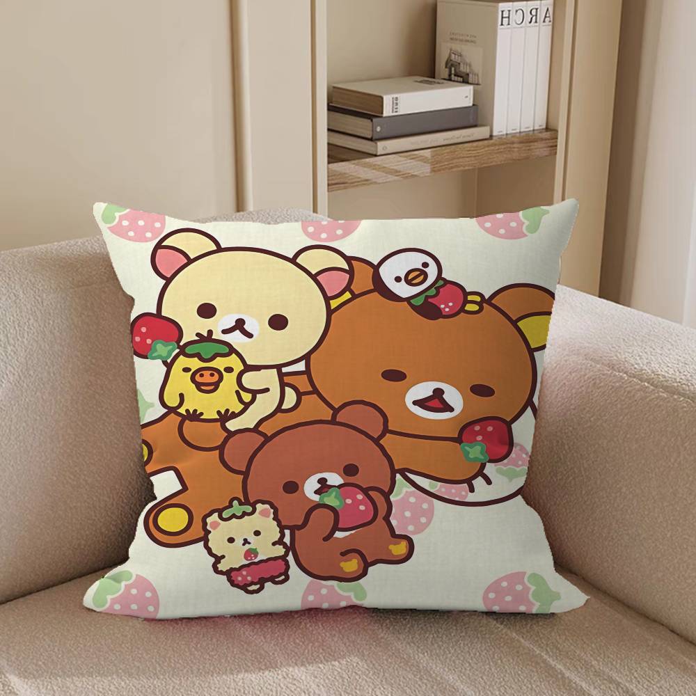 Cartoon RilakkumaS Anime Pillow Case Removable Washable Cushion Cover – All-Season Soft Linen