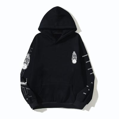 Streetwear Hoodie Men Women With Bold Letter Print Loose Fit Cotton Blend Casual Sweatshirt