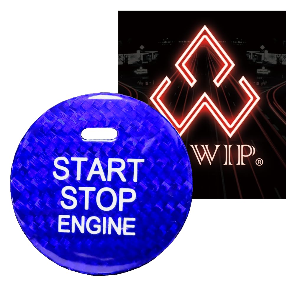 

ALWIP Накладка на кнопку запуска из настоящего углеволокна Карбон для и Daihatsu (Синий 2) Тойота, Субару,