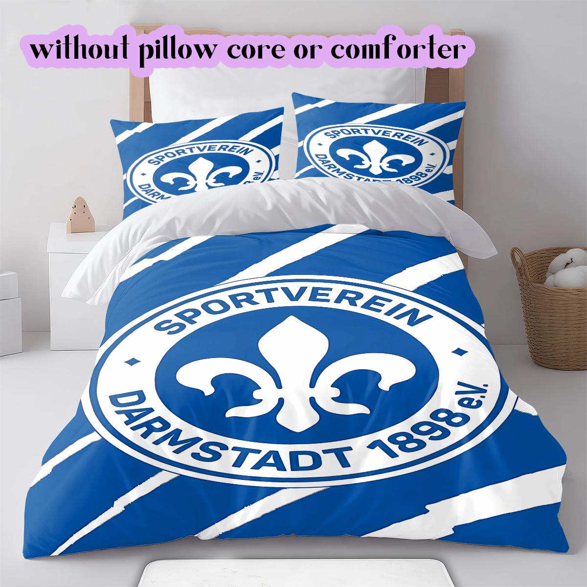 

SV Darmstadt 98 Pattern Bedding Quilt Set Quilt Cover Pillowcase Home Decoration Birthday Gift (1 * duvet cover + 2 * pillowcase, without core) 135x200cm