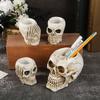 Halloween Skull Head Jar Pen Holder Simulation Bone Pot Desktop Ornament