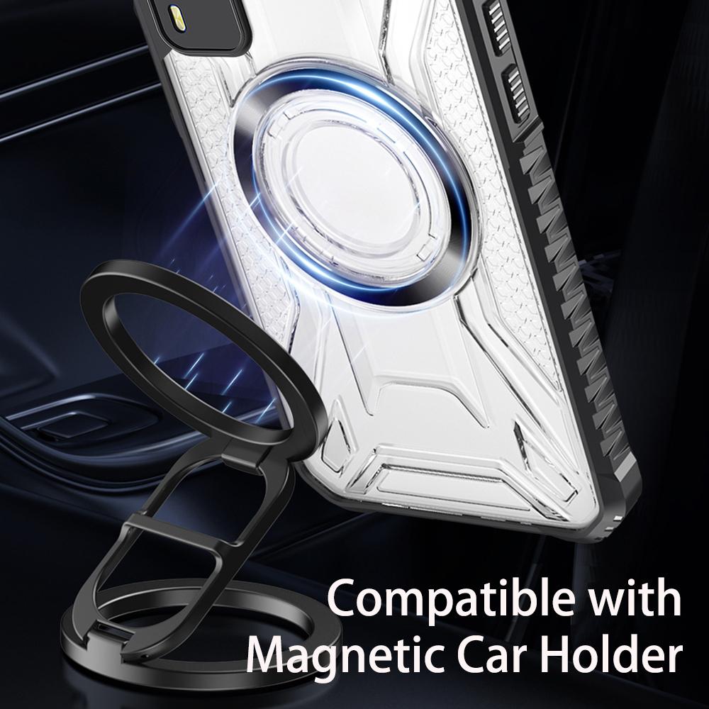 KEYSION Transparente magnetische Hülle für VIVO V29 5G Weiches Silikon+PC Robuste stoßfeste Handy-Rückseite für für VIVO V29 5G