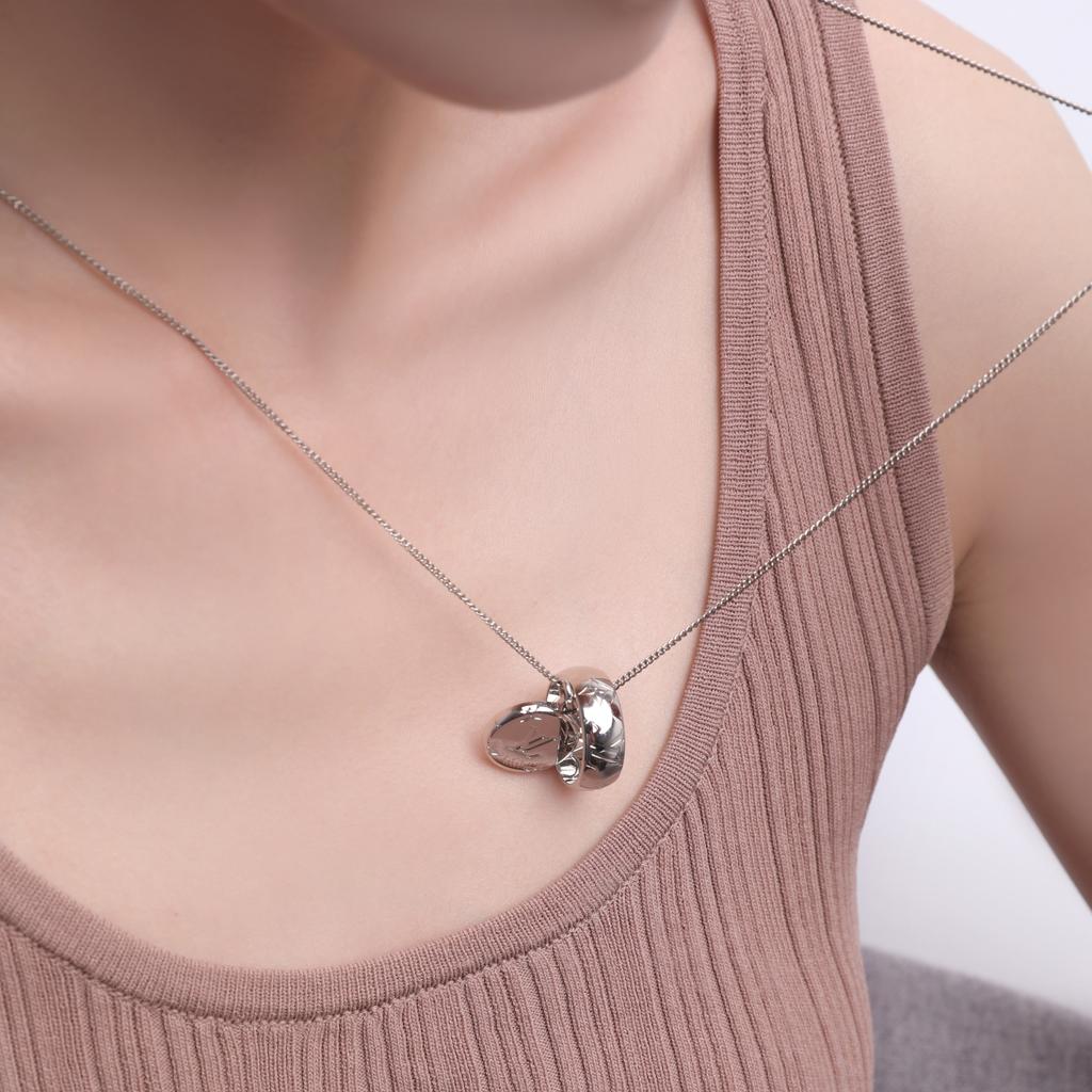 Louis Vuitton Charms Pattern Engraved Necklace Unisex necklace Silver M62485