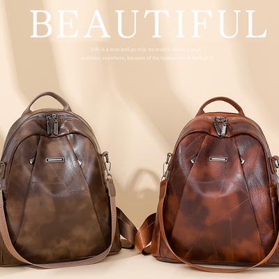 Frauen Leder Rucksäcke Vintage Schulter Tasche Weibliche Rucksack Damen Reise Rucksack Mochila Schule Taschen Für Mädchen Bagpack