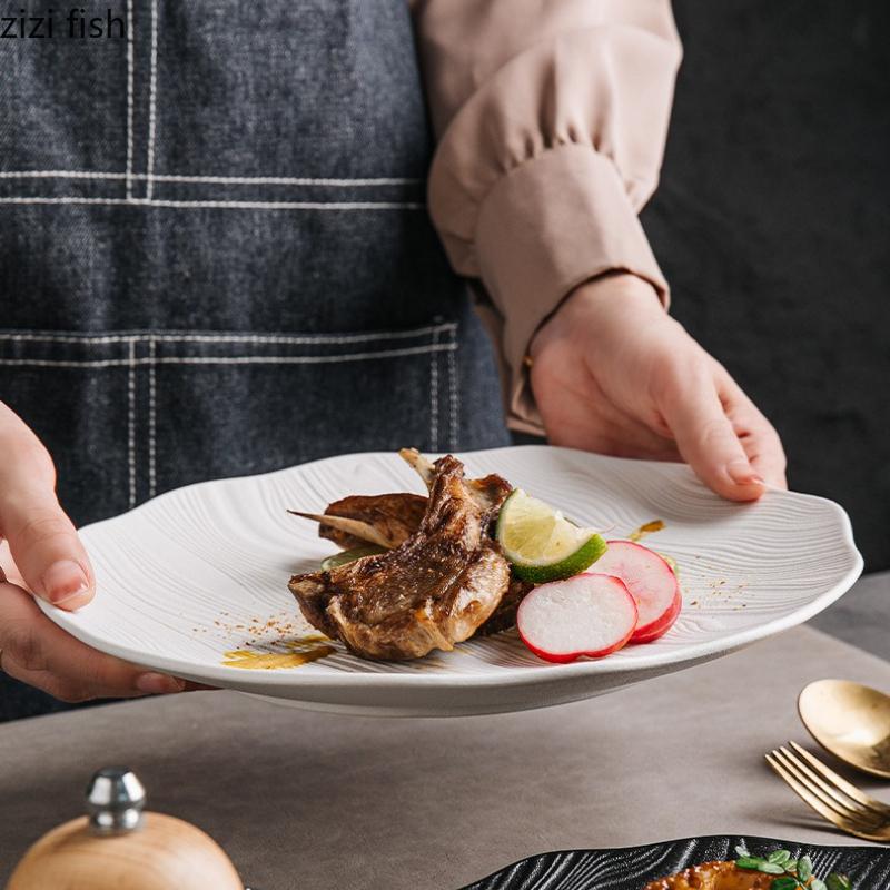 Ceramic Steak Plate Dining Plate Pasta Dish Hotel Serving Plates Sushi Plate Sashimi Plates Fruit Dish Snack Bowl Dessert Bowl