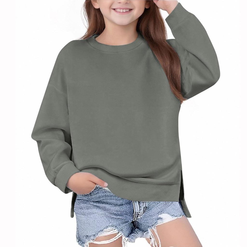 Girls' Fashion Casual Long Sleeve Color Sweatshirt for Everyday Wear