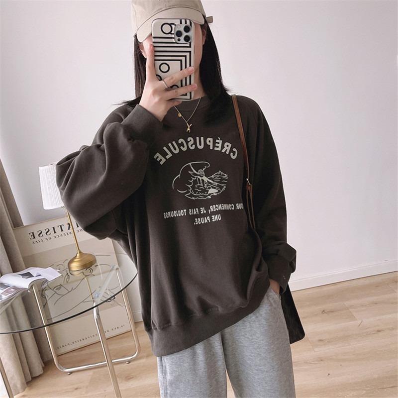 vng sweater women's thin loose versatile vintage top jacket