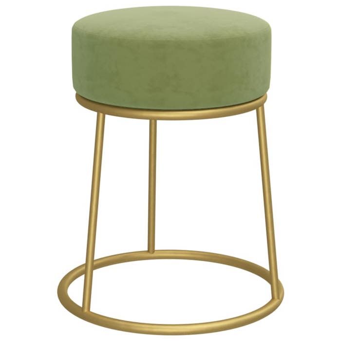 VidaXL Round Stool Mustard Green Velvet, 1.91 Kg
