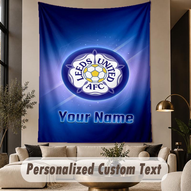 Custom Text Tapestry Leeds United Print Wall Tapestry Indoor Living Room Wall Decor