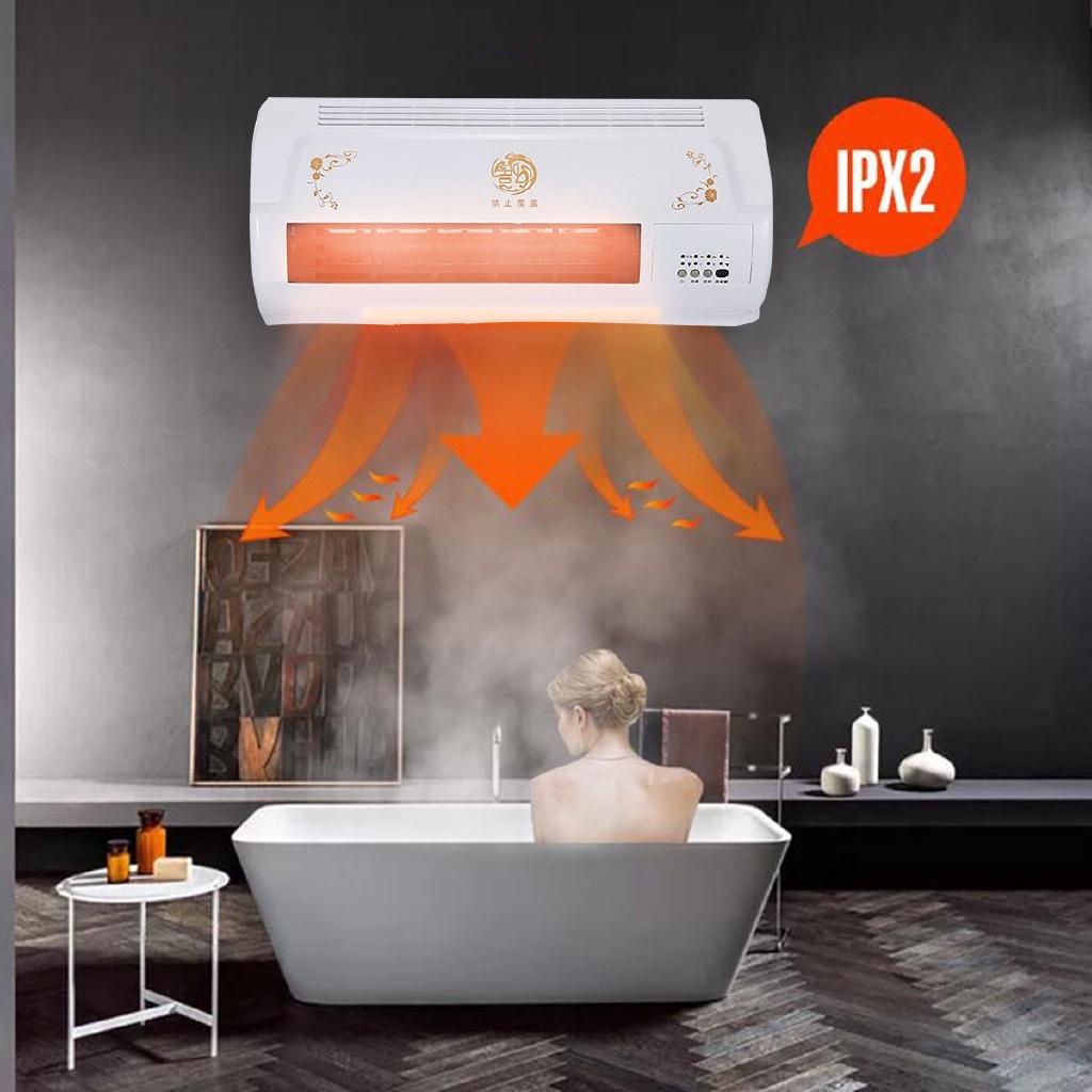 1000W/2000W Wall Mounted Heater Space Heating Air Conditioner Dehumidifier + Remote