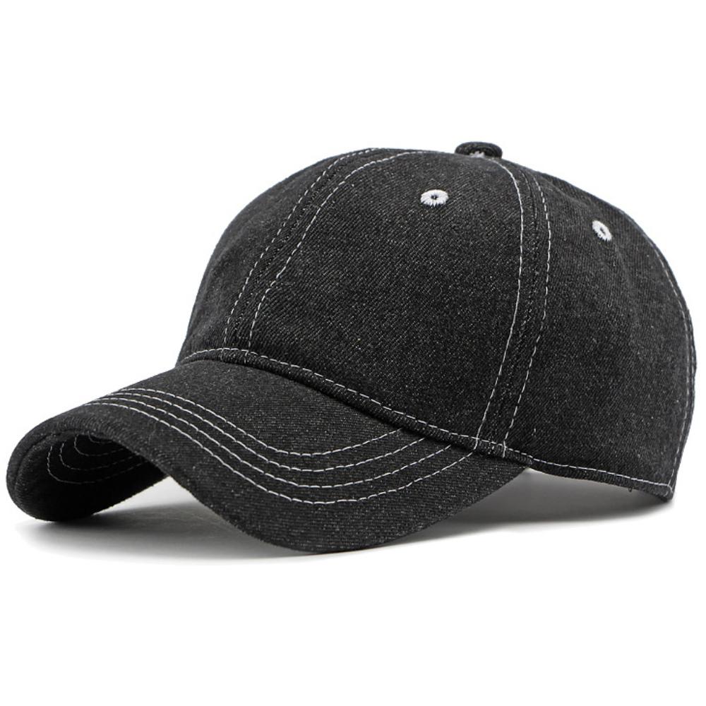 HT4391 Baseball Cap Men Women Cotton Denim Baseball Hat Classic Solid 6 Panels Snapback Cap for Men Women Adjustable Hip Hop Cap