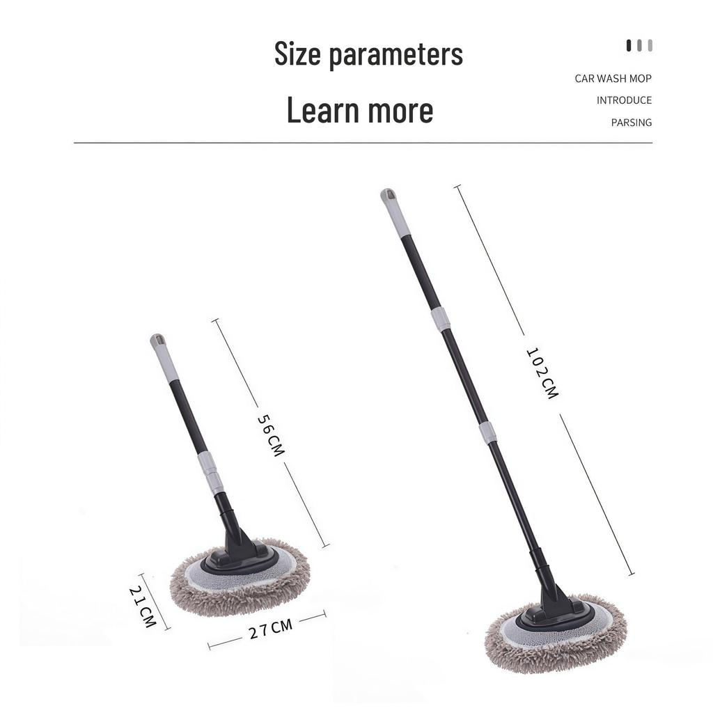 Telescopic Soft Bristle Car Wash Brush - Portable, Long Handle, Gentle on Cars