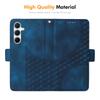 For Samsung Galaxy A56 5G/Galaxy A36 5G Wallet Case ENKAY Imprint PU Leather Phone Stand Cover with Tempered Glass