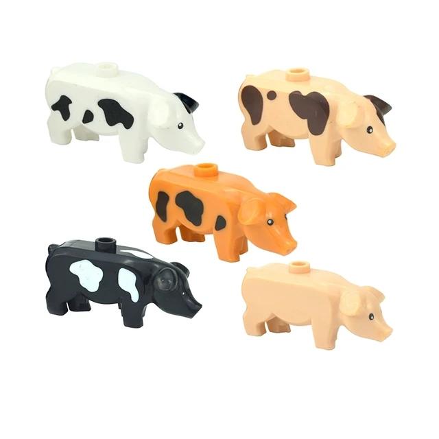 MOC Animals Building Blocks Flamingo Swan Otter Cat Dog Pug Chick Duck Eagle Sheep Owl Rabbit DIY Model Brick Toys for Children
